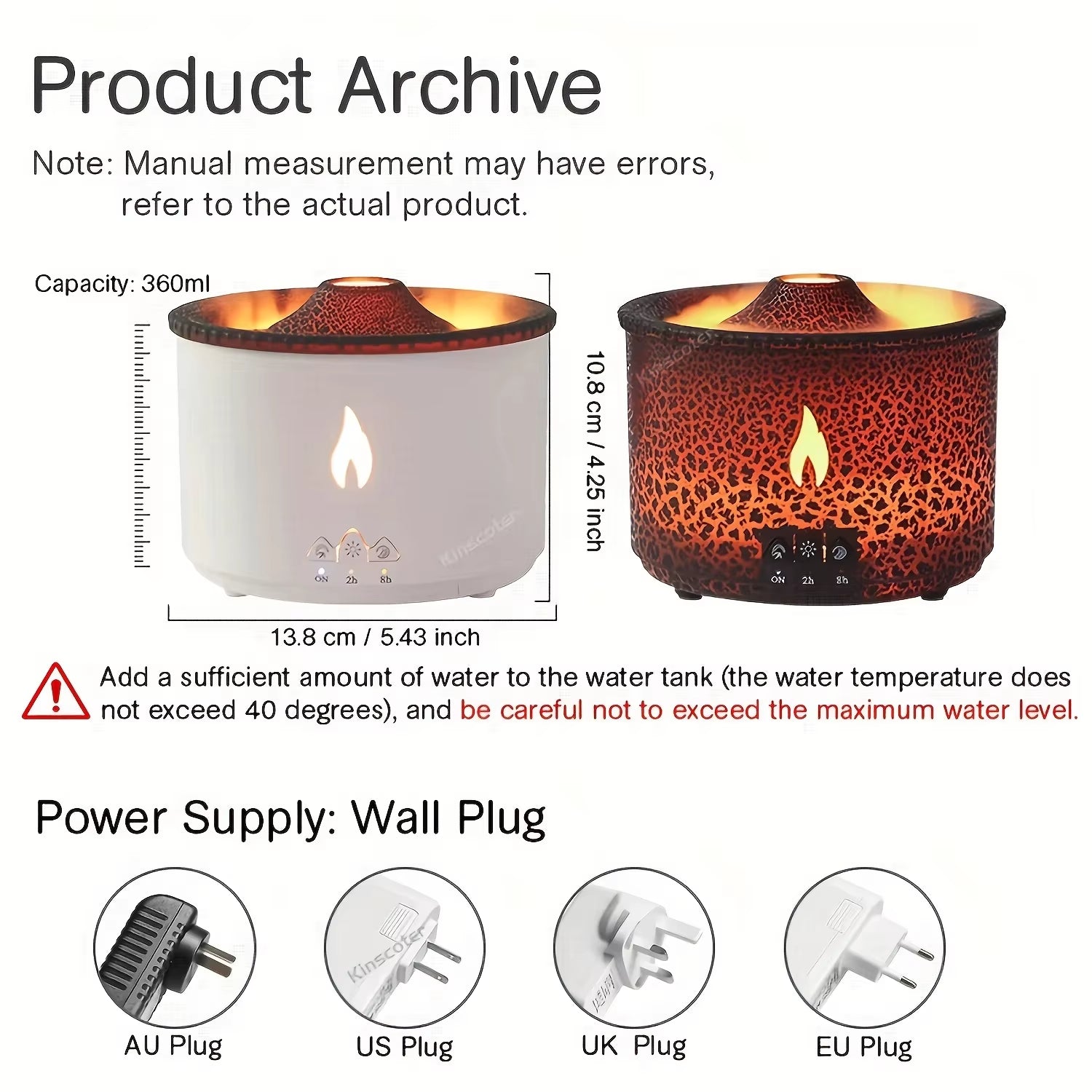 Portable Air Humidifier Set with Volcanic Flame Design Compact Night Light Romantic Lamp for Valentine'S Day Wedding Room Decor