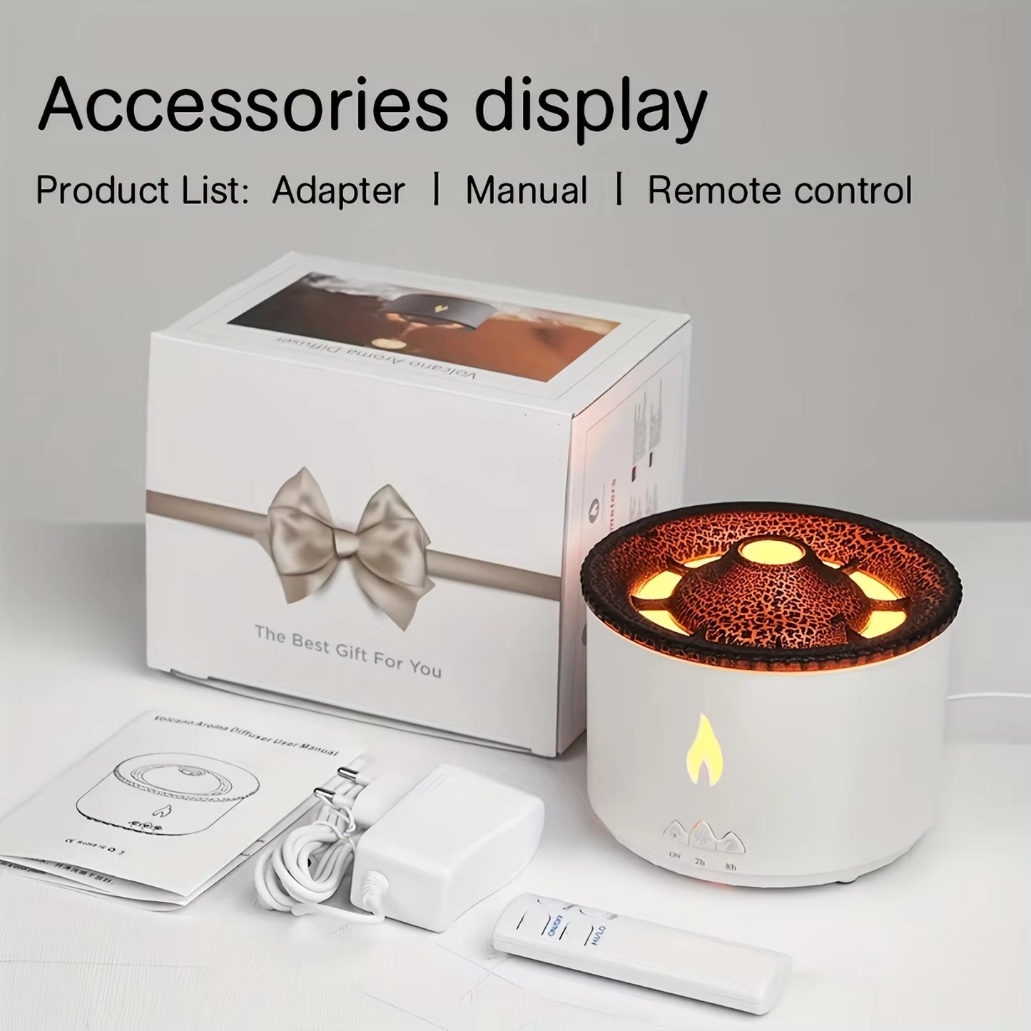 Portable Air Humidifier Set with Volcanic Flame Design Compact Night Light Romantic Lamp for Valentine'S Day Wedding Room Decor