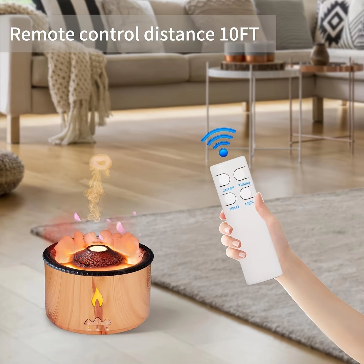 Portable Air Humidifier Set with Volcanic Flame Design Compact Night Light Romantic Lamp for Valentine'S Day Wedding Room Decor