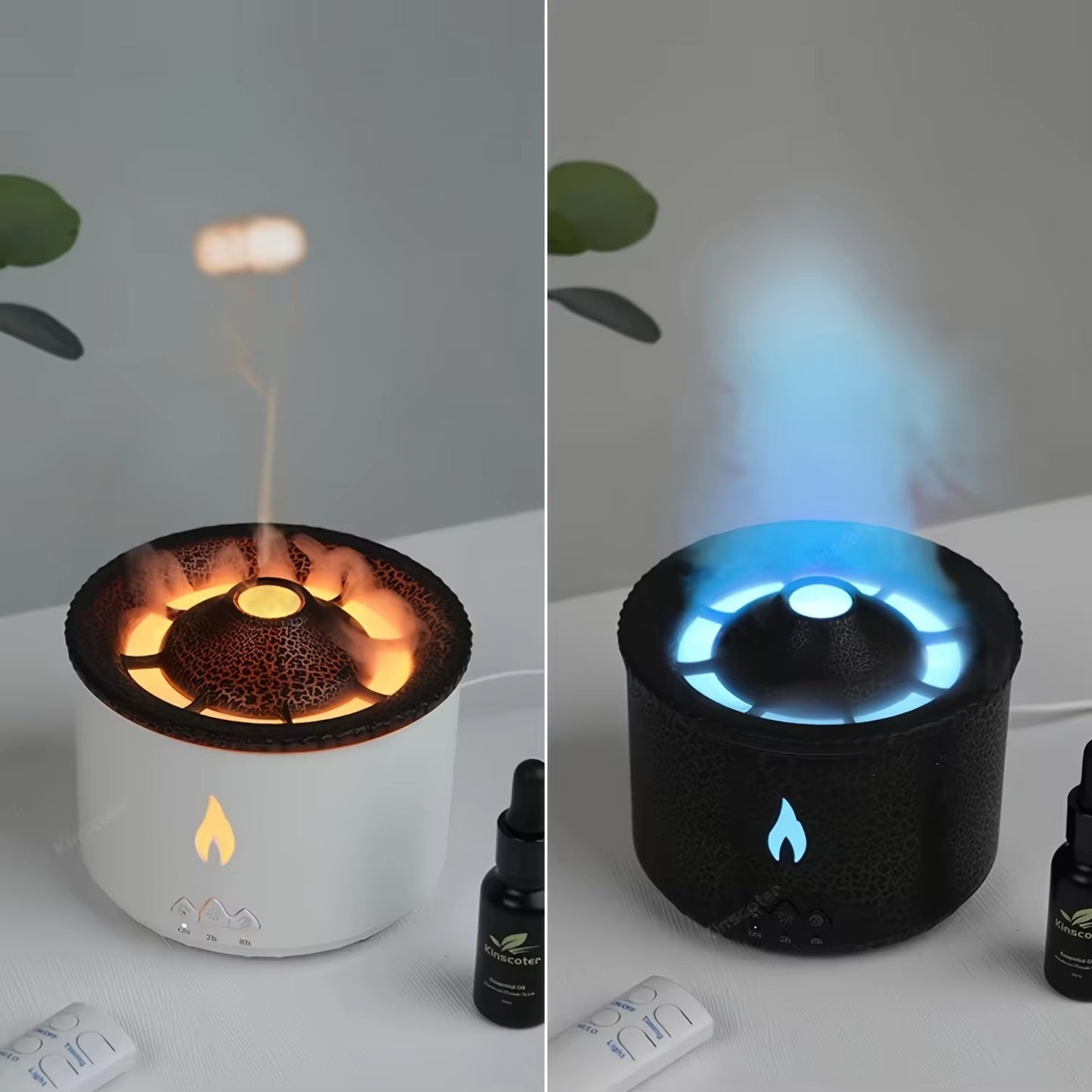 Portable Air Humidifier Set with Volcanic Flame Design Compact Night Light Romantic Lamp for Valentine'S Day Wedding Room Decor